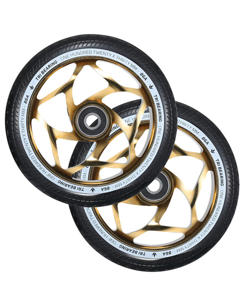 ENVY - 120MM X 30MM TRI BEARING WHEEL PAIR - GOLD/BLACK