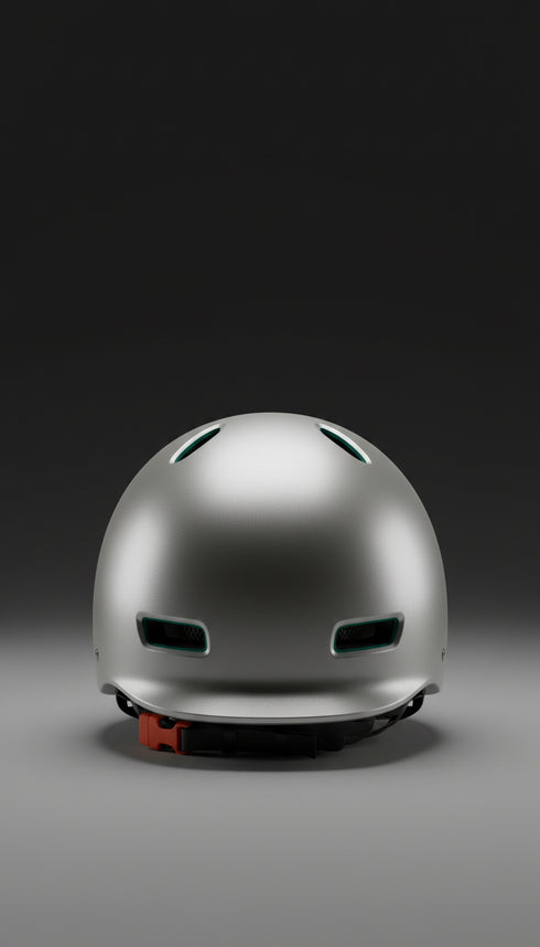 Pearl silver commuter helmet