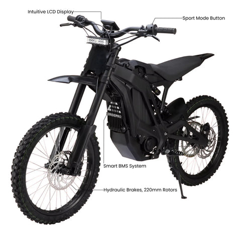 E Ride Pro SS 2.0 - Long Range Electric Dirt EBike 72V