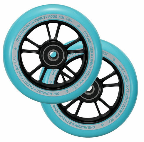 ENVY - 100MM WHEELS (PAIR) - BLACK / TEAL