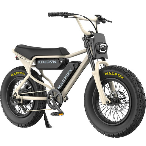 Macfox X7 Electric Bike Dual Battery in Beige