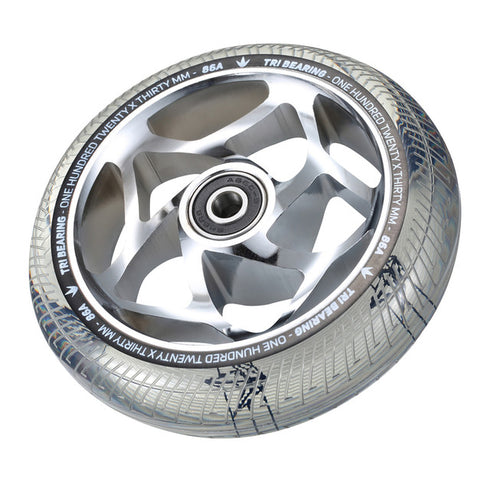 ENVY - 120MM X 30MM TRI BEARING WHEEL PAIR - CHROME/CLEAR