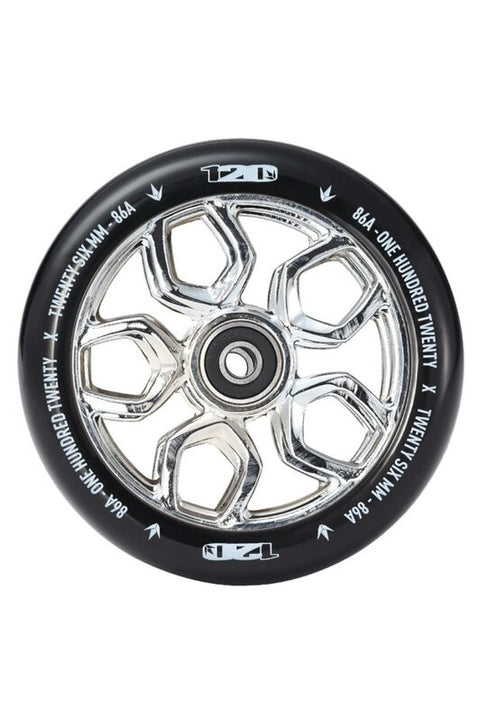 120mm L Wheels | Black, Chrome & Oil Slickambo