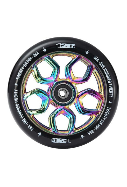 120mm L Wheels | Black, Chrome & Oil Slickambo