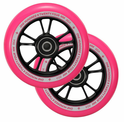 ENVY - 100MM WHEELS (PAIR) - BLACK / PINK